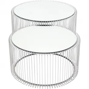 Konferenční stolek Wire Silver - set 2 ks