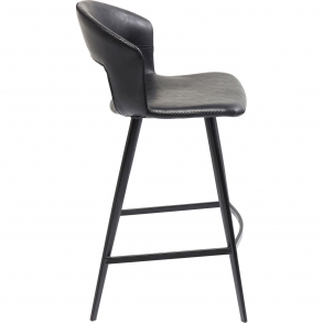 Černá čalouněná barová židle Reunion
