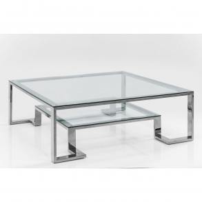 Konferenční stolek Rush 120×120 cm - stříbrný