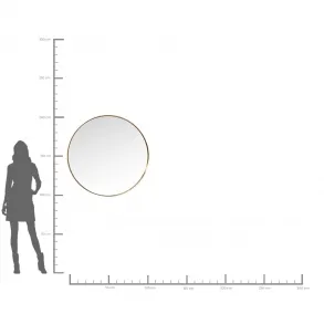 Zrcadlo Curve Round - mosazné, Ø100cm