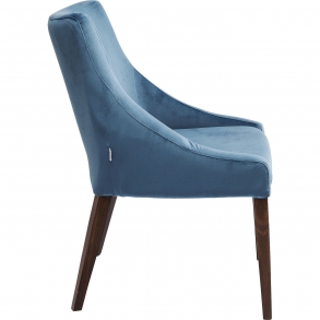Modrá  čalouněná jídelní židle Mode Velvet