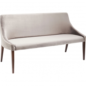Světle šedá čalouněná lavice s opěradlem Mode Velvet
