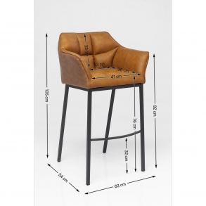 Kožená čalouněná barová židle Thinktank Quattro