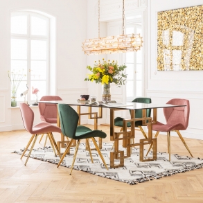 Růžová čalouněná jídelní židle Viva