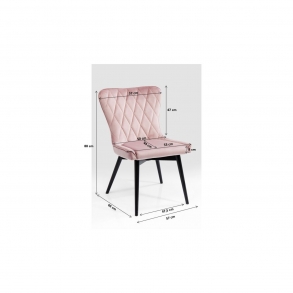 Růžová čalouněná jídelní židle Black Marshall Velvet