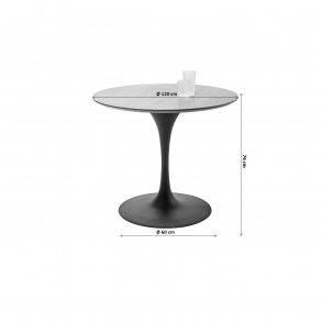 Stůl Invitation Set Walnut - hnědo-stříbrný, Ø120 cm