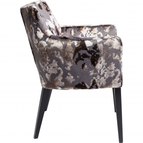 Hnědá čalouněná židle s područkami Black Mode Sublime
