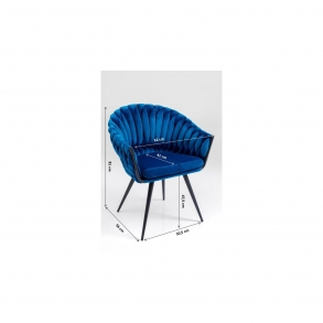 Modrá polstrovaná židle s područkami Knot