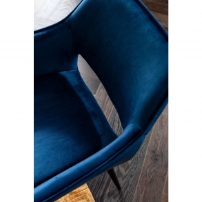 Modrá čalouněná židle s područkami San Francisco