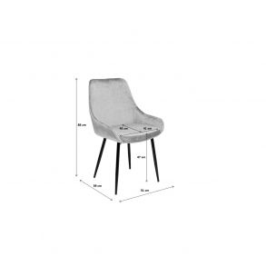 Stříbrná čalouněná jídelní židle East Side XL