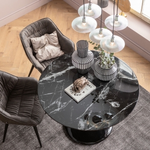 Stůl Solo Marble - černý, Ø110cm