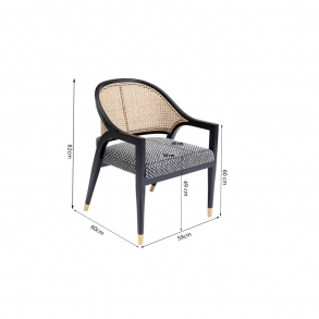 Černá polstrovaná židle s područkami Horizon