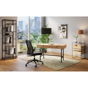 Policový regál Loft - černý, 195x60cm