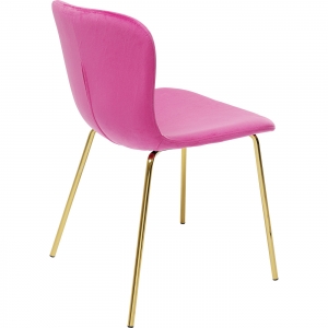 Růžová čalouněná jídelní židle Frida (set 2 kusů)