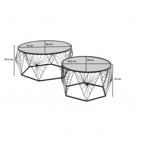 Konferenční stolky Cobweb - černý (set 2 kusů)