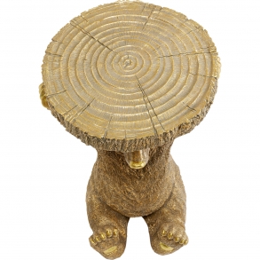 Odkládací stolek Animal Bear - zlatý, 35x34cm