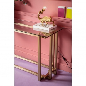 Toaletní stolek Clara - zlatý, 145x76cm