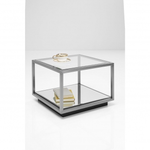Malý odkládací stolek Luigi - stříbrný, 50x50cm