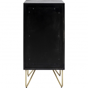 Prádelník Vein Gold - černý, 4 zásuvky 40x88cm