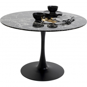 Kulatý stůl Schickeria Marbleprint - černý, Ø110cm