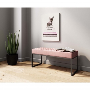 Růžová čalouněná lavice Smart 90cm