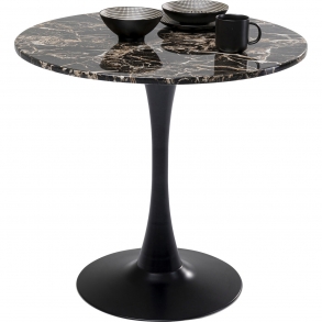 Kulatý stůl Schickeria - mramorově černý, Ø80cm