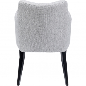 Světle šedá čalouněná jídelní židle s područkami Mode Dolce