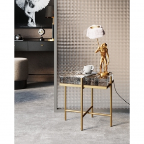 Odkládací stolek Iceline - zlatý 43x33cm