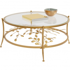 Konferenční stolek Leafline - zlatý, 88cm