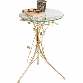 Odkládací stolek Leafline - zlatý 42cm
