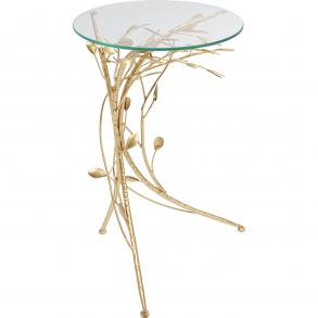 Odkládací stolek Leafline - zlatý 42cm