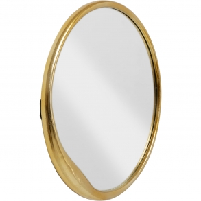 Nástěnné zrcadlo Tina - zlatá, Ø61cm