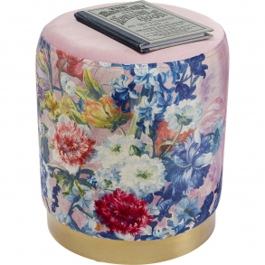 Stolička Cherry Flower Roseg - sokl mosazný, Ø32cm