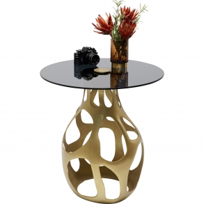 Odkládací stolek Volcano - zlatý, Ø60cm