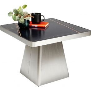 Konferenční stolek Miler - stříbrný, 80x80cm