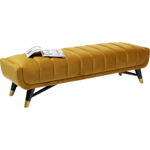 Žlutá polstrovaná lavice Pia 162cm