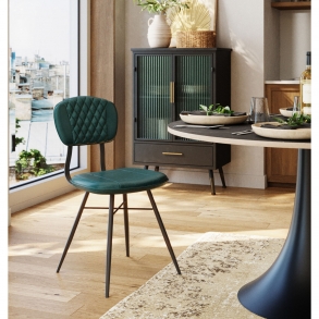 Kožená jídelní židle Samba - zelená