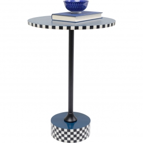 Odkládací stolek Domero Race - modrý, Ø40cm