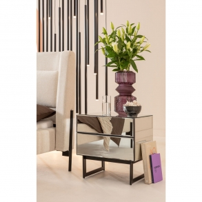 Noční stolek Soran  - černý, 49x50cm