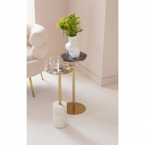 Odkládací stolek Agate - bílý, Ø25cm