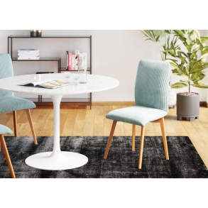 Čalouněná jídelní židle Lara Cord - modrá