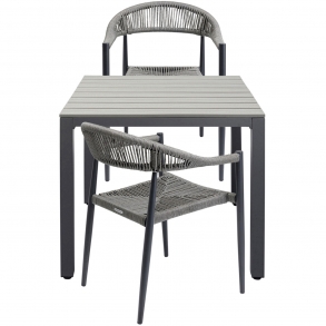 Jídelní stůl Sorrento - šedý, 80x80cm