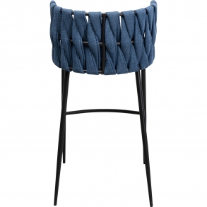 Čalouněná barová židle Saluti modrá 77cm